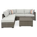 Set coltar si masuta, Cherry Point, L.230 l.218 H.80, aluminiu, gri