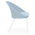 Set 4 scaune pentru exterior, Spade, L.62 l.66 H.82 cm, aluminiu/textilina, alb/albastru