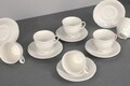 Set 6 cani + 6 farfurii, Kutahya Porselen, CPR12CT0014, 180 ml, portelan, alb