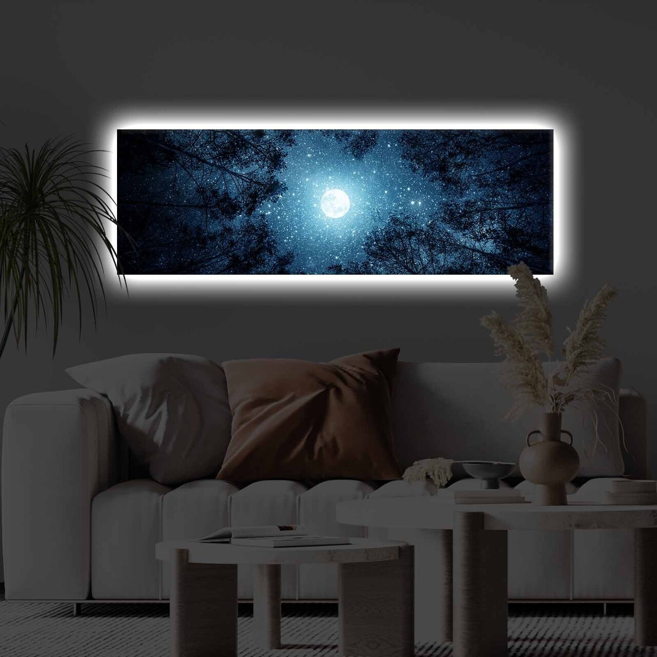 Tablou decorativ cu lumina LED 3090KTLGDACT 30 x 90 cm Multicolor