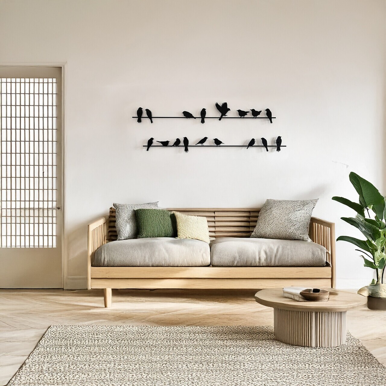 Set de accesorii decorative de perete din metal, DCV-1085-MT, Dimensiune: 70 x 10 cm (2 bucăți), Negru — imaginea 3