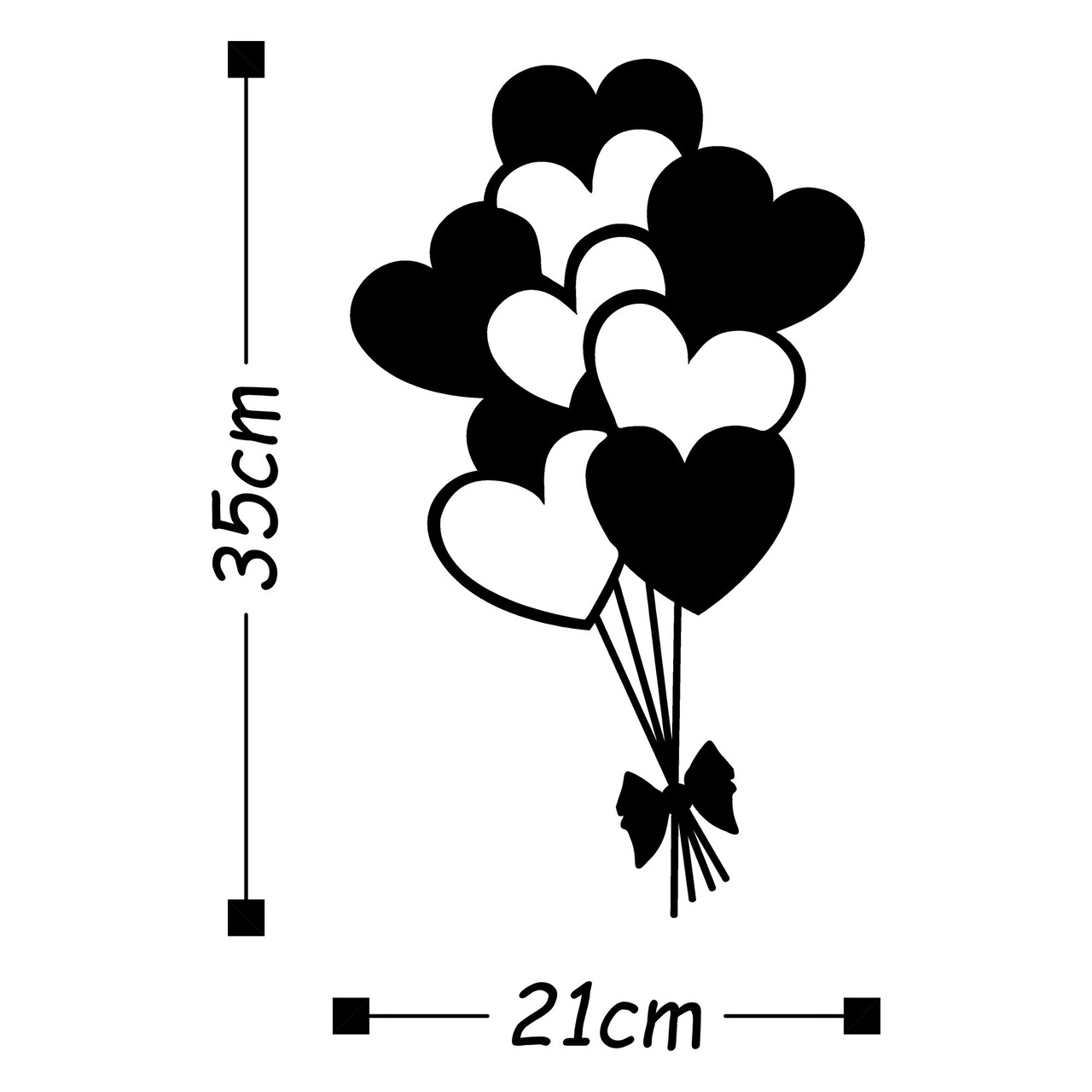 Decoratiune de perete, Balloons, Dimensiune: 21 x 35 cm, Negru — imaginea 3