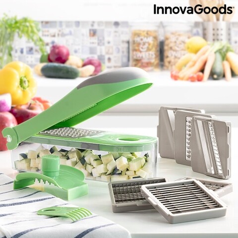 Cutit de legume 7in1, razatoare si mandolina cu retete si accesorii Choppie Expert InnovaGoods imagine noua 2022