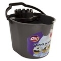 Galeata ovala cu storcator Oti, 15L, gri