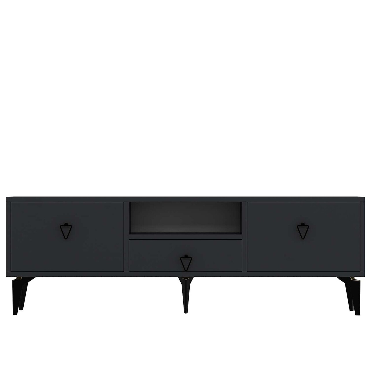 Comoda TV, Hanah Home, 1302-DROP-1, 140x49x30 cm, PAL , Antracit / Negru - view 3