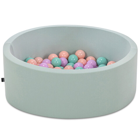 Piscina cu bile, Bubble Pops v4, 150 bile, Ø85 x 30 cm, bumbac/plastic, menta 150