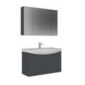 Set Dulap de Baie cu Chiuvetă și Oglindă (2 Piese), Hanah Home, Purus 100, Antracit mat