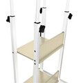 Masuta laterala cu roti Babs, Pakoworld, 60x40x75 cm, metal/MDF, alb/natural