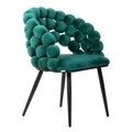 Scaun Bubble, Homla, 61x57.5x81.7 cm, metal/catifea din poliester, verde