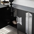 Consola, Neostill, Vienna, 180x80x40 cm, PAL, Negru / Fume