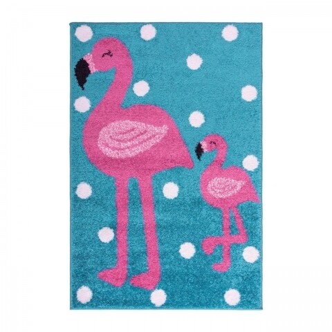 Poza Covor Play Days Flamingo Pink/Blue, 100% poliester, 80x120 cm, multicolor