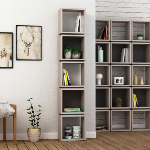 Corp biblioteca, decortie, multi, 32x167x22 cm, mocha deschis / antracit