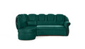 Coltar extensibil stanga 3 locuri ELTAP, L-070, Lord, 243x180x112 cm, lemn/poliester, verde inchis/negru