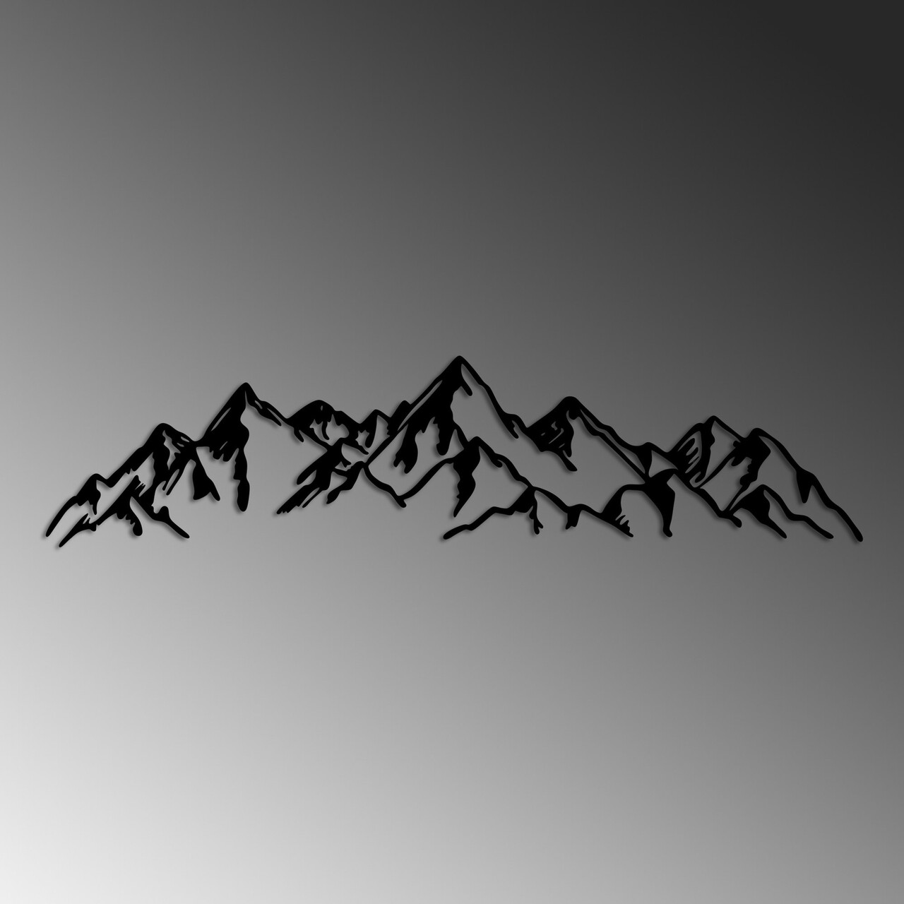 Decoratiune de perete, Mountain View, Dimensiune: 62 x 14 cm, Negru - view 4