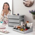Organizator de produse cosmetice / organizator birou Makeser, InnovaGoods, 29 x 19.5 x 26 cm, polipropilena, gri