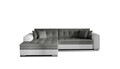 Coltar extensibil stanga 4 locuri, ELTAP, Sorento, 296x194x78 cm, lemn/poliester, gri inchis/alb
