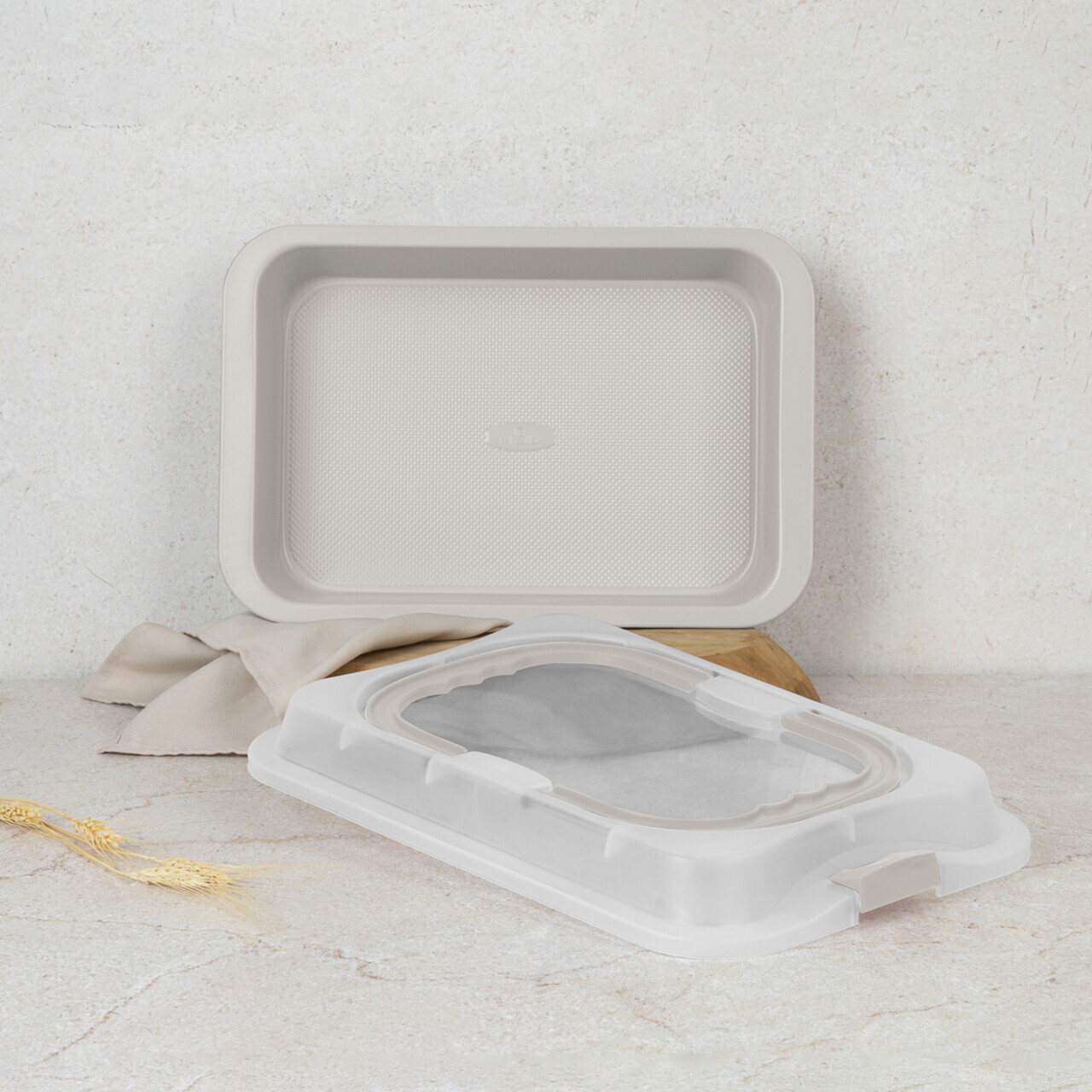 Tava cu capac Berlinger Haus, Sahara, 36.5x24.5x5.5 cm, otel carbon/plastic, crem mat - imagine 10