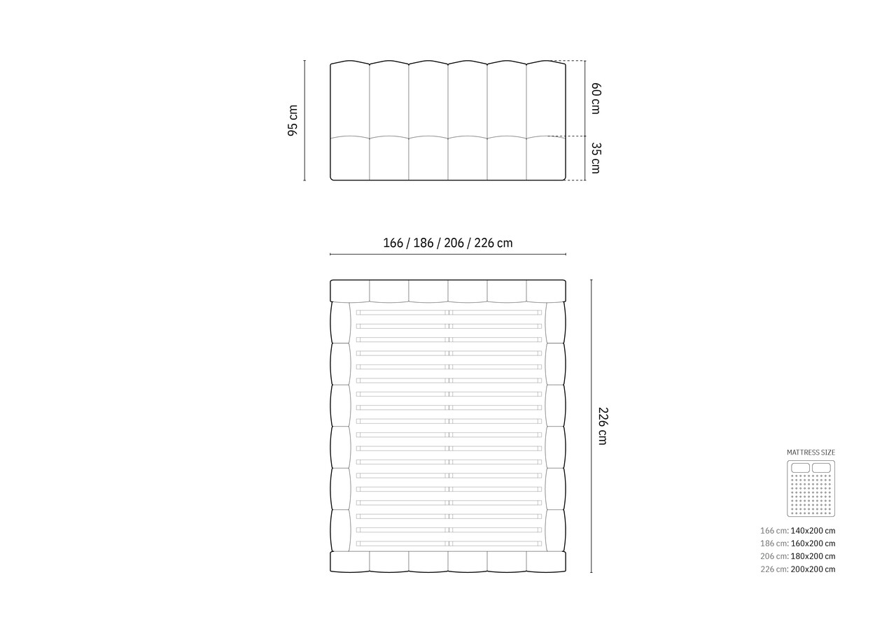 Pat tapitat cu somiera rabatabila si lada depozitare, 200x200 cm, Micadoni Home, Lupine-88, catifea, bej sand