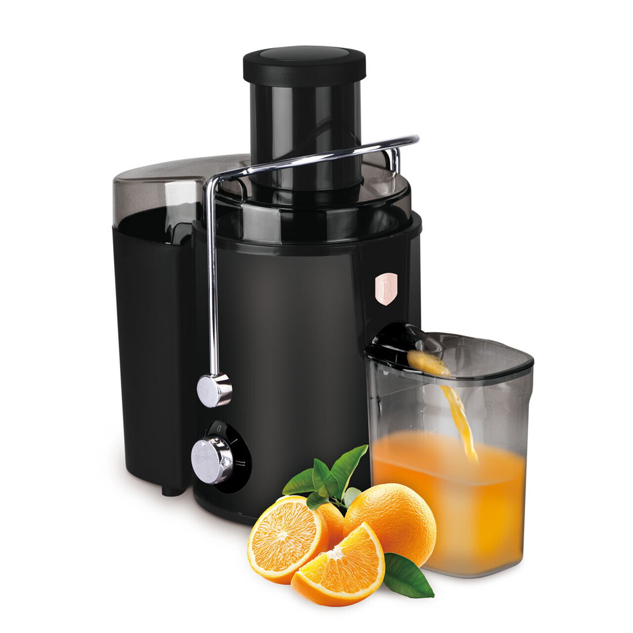 Storcator de fructe Berlinger Haus, Black Rose, 500W, 600 ml, inox, negru - imagine 2