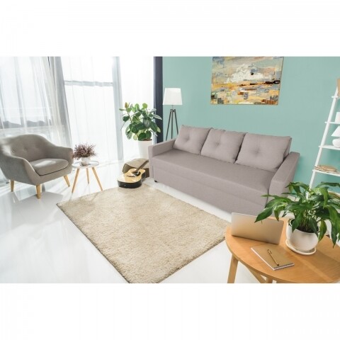 Canapea Extensibila Firenze Lux Beige 218x85x85 cm + lada de depozitare, bej Bedora Homedepo.ro