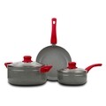 Set pentru gatit cu invelis stone antiaderent Nature, NAVA, 5 piese, aluminiu
