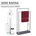 Suport pentru hartie igienica si perie toaleta Ravina, Wenko, 20x70 cm, inox/sticla temperata, alb