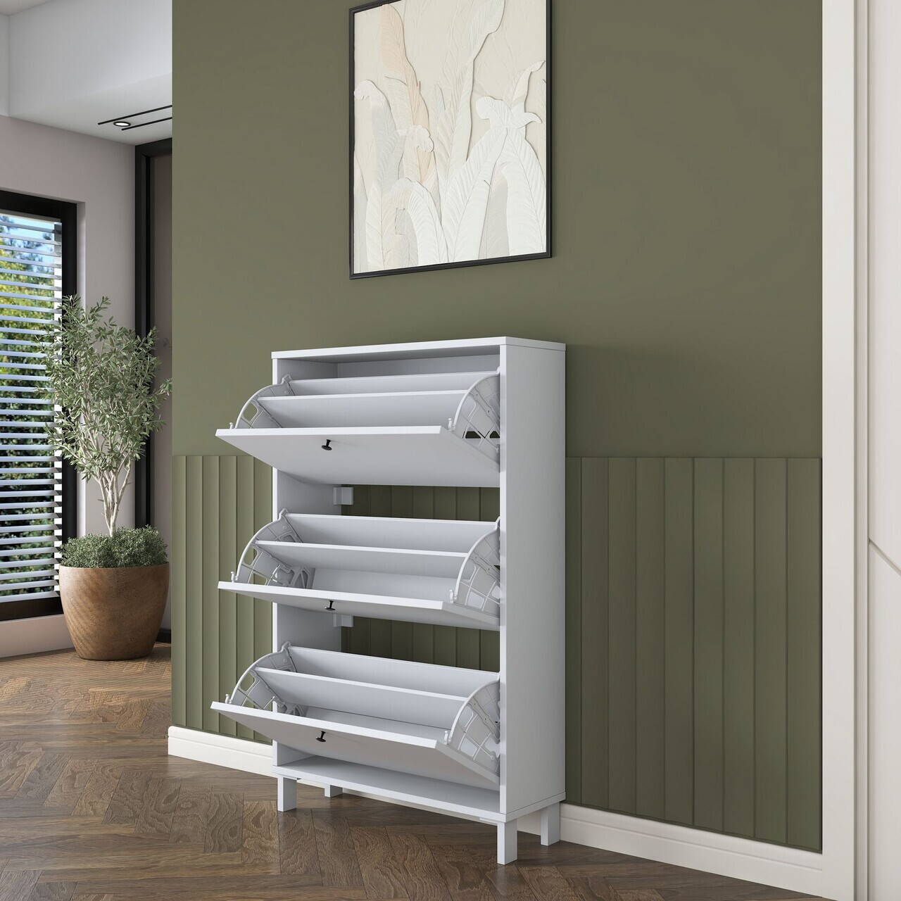 Pantofar, Hanah Home, EB112, 75x119.8x25 cm, PAL melaminat, Alb - view 7