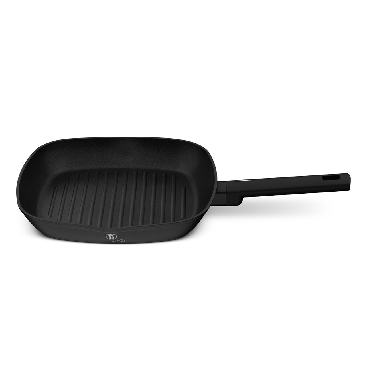 Tigaie grill Berlinger Haus, Matte Black, 28 cm, 2.1 L, aluminiu forjat, negru - imagine 2