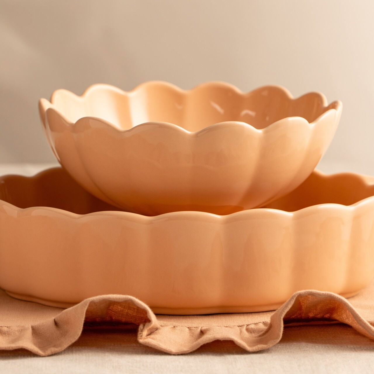 Vas de copt Brisa, Homla, 32x20x7 cm, ceramica, bej - imagine 6