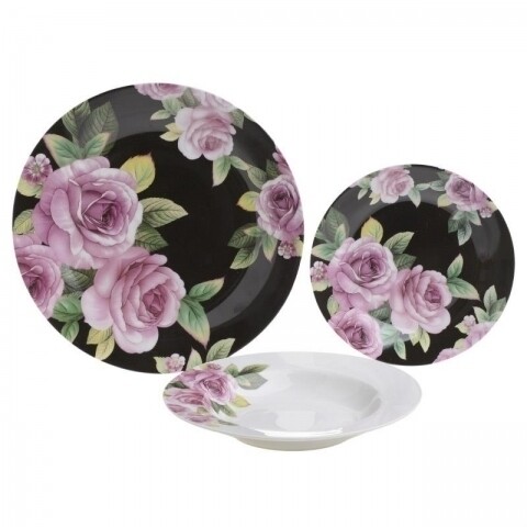 Serviciu de masa din portelan, 18 piese, InArt, Flower