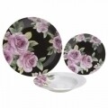 Serviciu de masa din portelan, 18 piese, InArt, Flower