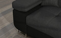 Coltar extensibil dreapta 4 locuri ELTAP, Armd-50, Armando, 289x203x85 cm, lemn/poliester, gri inchis/negru