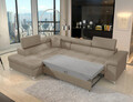 Coltar extensibil stanga 4 locuri ELTAP, ERI-34, Eridano, 275x202x88 cm, lemn/poliester, maro deschis