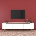 Comoda TV D1 - 391, Wren, 180 x 35 x 48.6 cm, white/walnut