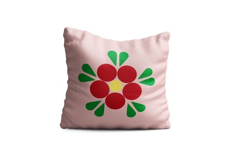 Perna decorativa matryoshka flower, oyo kids, 43x43 cm, poliester, multicolor