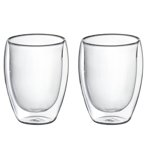 Set 2 pahare Doble, Ambition, 350 ml, sticla temperata, transparent