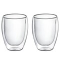 Set 2 pahare Doble, Ambition, 350 ml, sticla temperata, transparent