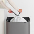 Cos de gunoi cu soft touch, Brabantia, Bo Touch Platinum, 60 L, 31.2x54.5x65.6 cm, otel, gri