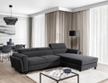 Coltar extensibil dreapta 4 locuri ELTAP, Mari-32, Mariall, 288x200x92 cm, lemn/poliester, gri inchis