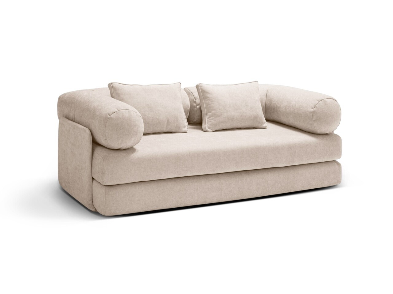 Canapea extensibila 3 locuri, Dreamy, Micadoni Home, 206x95x70 cm, tesatura structurata, bej — imaginea 7