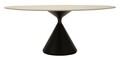 Masa dining Space, Mauro Ferretti, 180x90x73 cm, MDF/fier, crem/negru