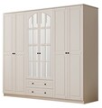 Dulap pentru haine, Rabi, Rb-019, 210x210x52 cm, Alb mat