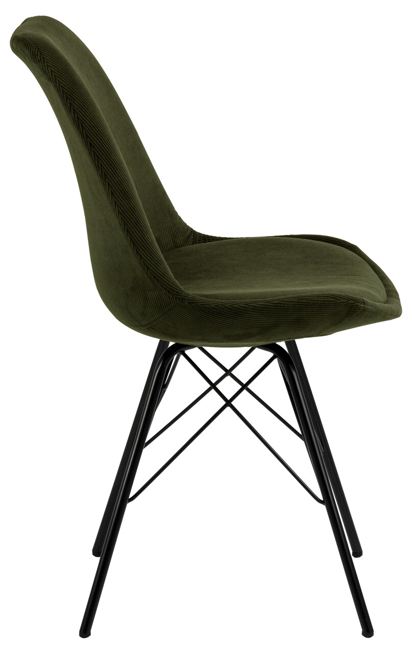 Scaun Eris, Actona, 48.5x54x85.5 cm, tesatura corduroy/otel, verde olive - view 7