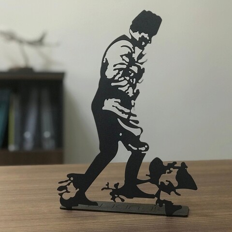 Decoratiune, büyük taarruz pod , 20x30 cm, metal, negru