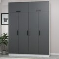 Dulap pentru haine, Minerva, Kale, 180x255x52 cm, PAL, Antracit
