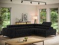 Coltar extensibil dreapta 5 locuri ELTAP, RT-06AU, Kanedo, 269x204x86 cm, lemn/poliester, negru