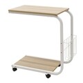 Masuta de cafea Troy, Pakoworld, 51x30x56 cm, MDF melaminat, alb/natural