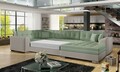 Coltar extensibil dreapta 5 locuri ELTAP, Damario, 338x189x78 cm, lemn/poliester, verde menta/gri