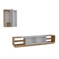 Mobilier pentru living Zebra, Decorotika, 3 piese, 240x37.5x47 cm, alb/natural