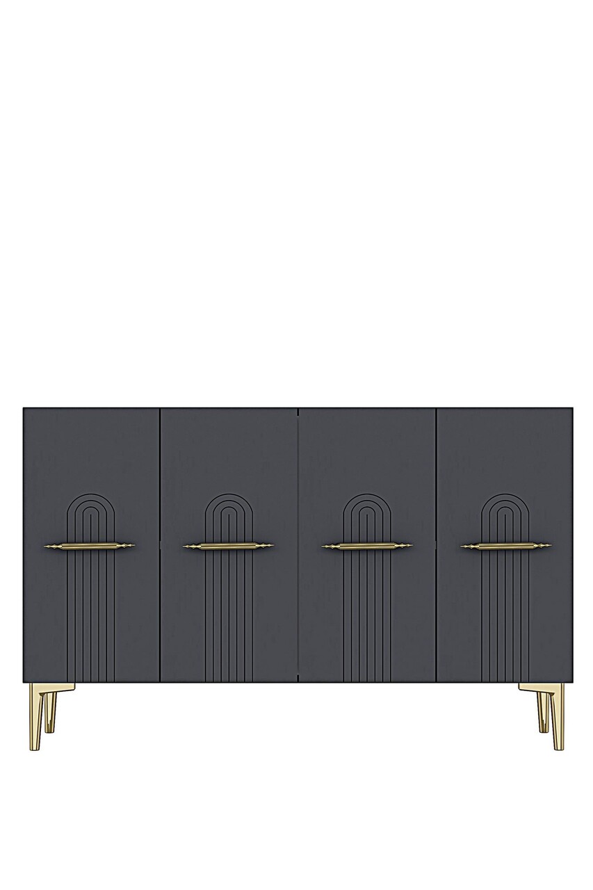 Consola, Hanah Home, Ida 120, 120x79x32 cm, Antracit / Aur - view 5